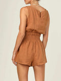 Round Neck Sleeveless Top and Shorts Set - Trendsi - Flyclothing LLC