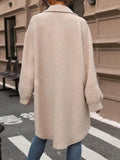 Button Up Drop Shoulder Sherpa Coat - Trendsi