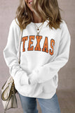 TEXAS Round Neck Dropped Shoulder Sweatshirt - Trendsi