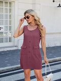 Scoop Neck Sleeveless Mini Tank Dress - Trendsi