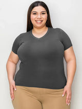 Basic Bae Full Size V-Neck High-Low T-Shirt - ShopBasicbae - Flyclothing LLC