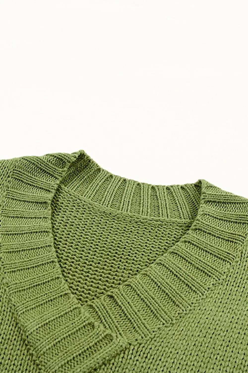 V-Neck Dropped Shoulder Sweater - Trendsi - Flyclothing LLC
