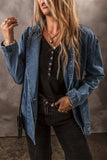 Pocketed Long Sleeve Denim Jacket - Trendsi - Flyclothing LLC