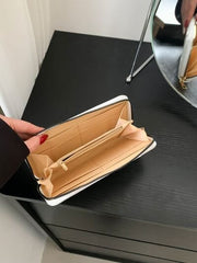 PU Leather Solid Color Wallet - Trendsi