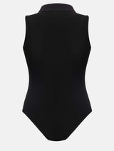 Quarter Zip Collared Neck Sleeveless Bodysuit - Trendsi - Flyclothing LLC