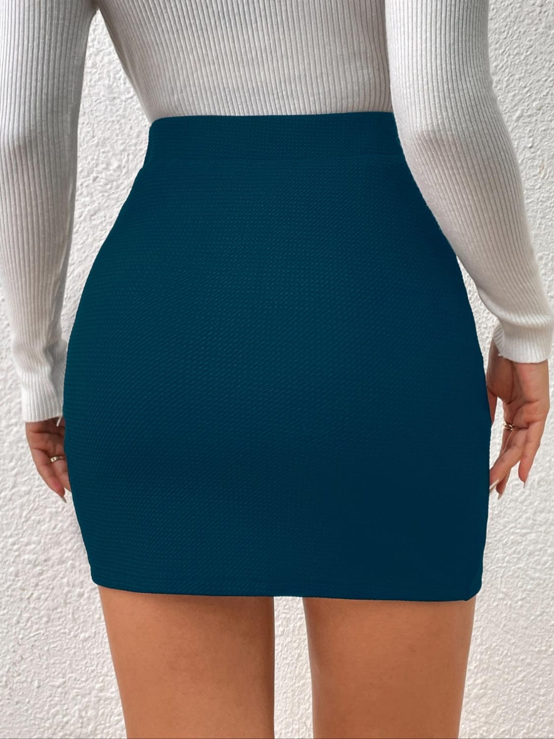 Ruched Elastic Waist Skirt - Trendsi