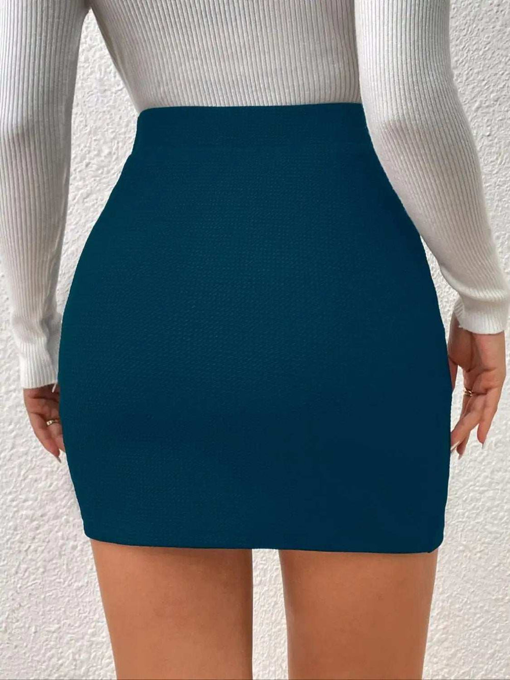 Ruched Elastic Waist Skirt - Trendsi - Flyclothing LLC