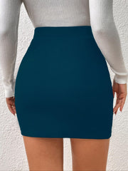 Ruched Elastic Waist Skirt - Trendsi