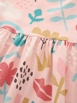 Children's Printed Ruffle Short Sleeve Casual Dress - Trendsi - Flyclothing LLC