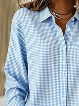 Full Size Plaid Button Up Long Sleeve Shirt Plus Size - Trendsi - Flyclothing LLC