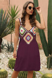 Geometric V-Neck Spaghetti Strap Cover Up Dress - Trendsi - Flyclothing LLC