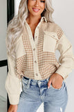 Houndstooth Button Up Long Sleeve Jacket - Trendsi - Flyclothing LLC