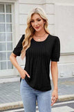 Round Neck Short Sleeve T-Shirt - Trendsi - Flyclothing LLC