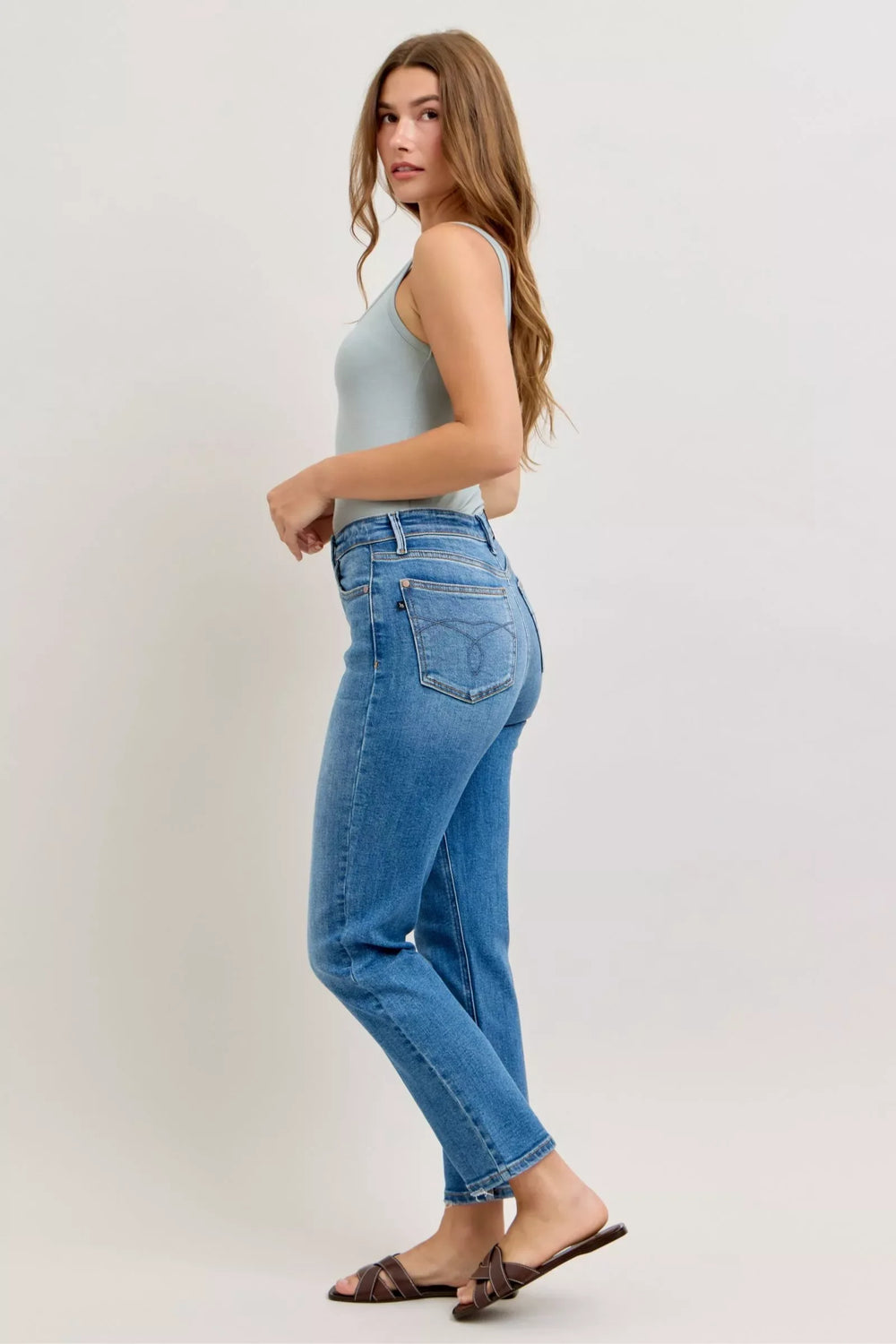 Judy Blue High-Waisted Straight-Leg Jeans - Trendsi - Flyclothing LLC
