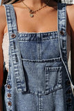 Distressed Bib Pocket Wide Leg Denim Overalls - Trendsi - Flyclothing LLC