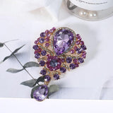Alloy Rhinestone Teardrop Brooch - Trendsi