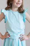 Aqua S/S Ruffle Tee - Mila & Rose ®