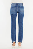 Kancan High Rise Distressed Slim Straight Jeans - Trendsi