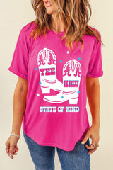 Graphic Round Neck Short Sleeve T-Shirt - Trendsi - Flyclothing LLC