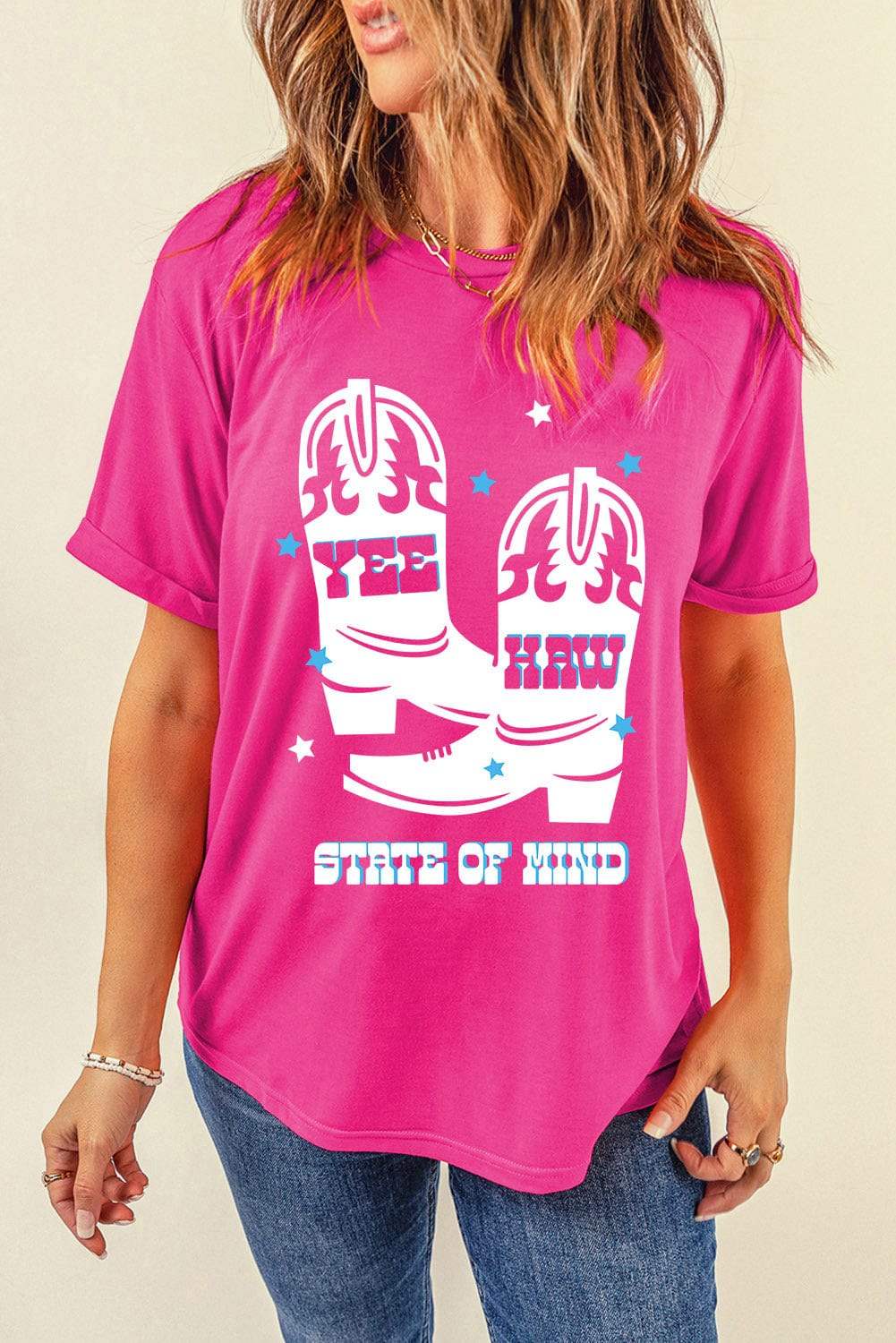 Graphic Round Neck Short Sleeve T-Shirt - Trendsi - Flyclothing LLC
