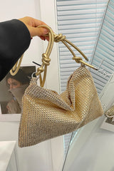 Rhinestone Knotted Strap Crossbody Bag - Trendsi