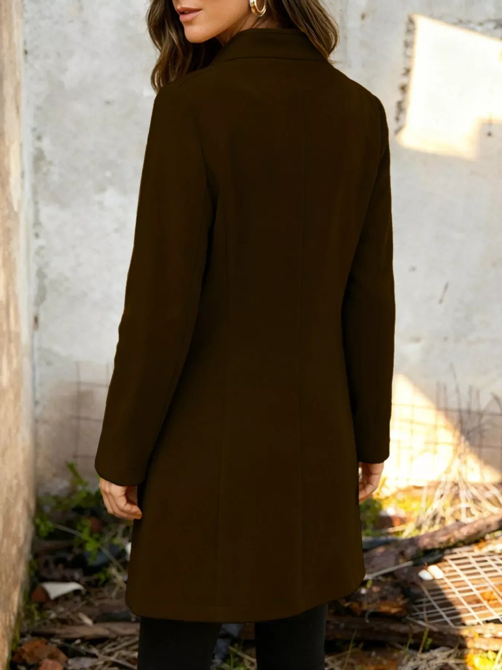 Button-Down Longline Outerwear - Trendsi - Flyclothing LLC