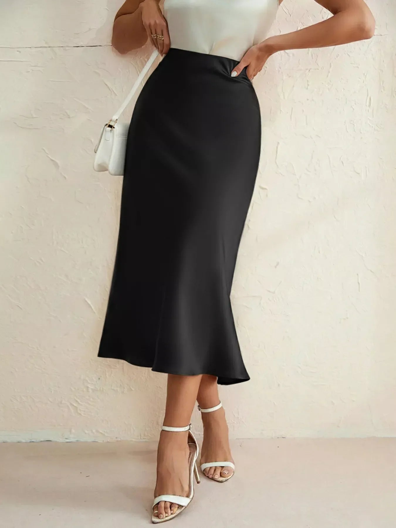 High Waist Midi Skirt - Trendsi - Flyclothing LLC