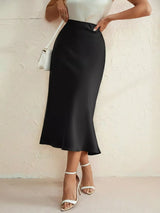 High Waist Midi Skirt - Trendsi - Flyclothing LLC