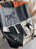 Equestrian Print Warm Scarf - Trendsi - Flyclothing LLC