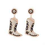 Rhinestone Cowboy Boot Dangle Earrings - Trendsi - Flyclothing LLC