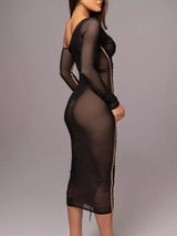 One-Shoulder Ruched Bodycon Midi Dress - Trendsi - Flyclothing LLC
