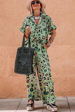 Leopard Collared Neck Top and Pants Set - Trendsi - Flyclothing LLC