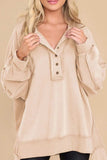 Exposed Seam Long Sleeve Sweatshirt - Trendsi - Flyclothing LLC