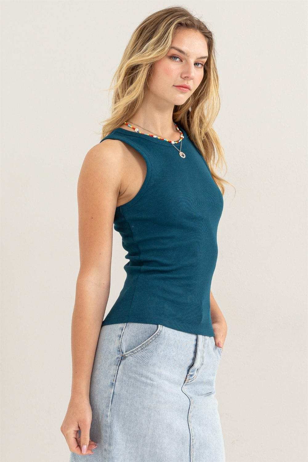 HYFVE Ribbed Round Neck Tank - Trendsi - Flyclothing LLC