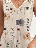 Printed V-Neck Sleeveless Mini Dress - Trendsi