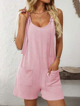Mandy Texture Adjustable Strap Overalls with Pockets - Trendsi - Flyclothing LLC