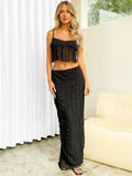 Square Neck Sleeveless Top and Ruched Skirt Set - Trendsi