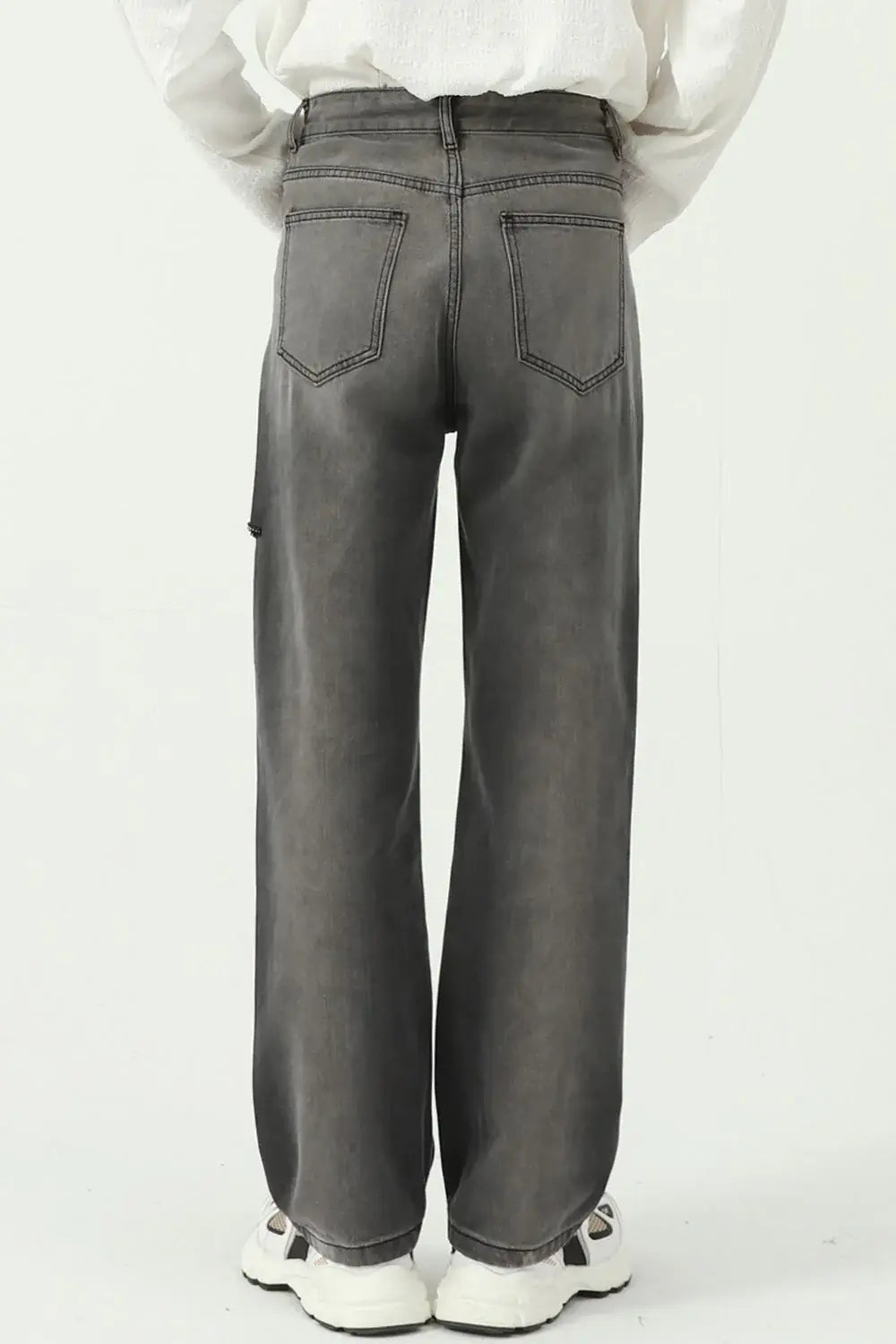 Wide Straight Men's Jeans with Pockets - Trendsi - Flyclothing LLC