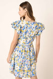 Mittoshop Floral V-Neck Cap Sleeve Mini Dress - Trendsi