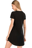 Graphic Round Neck Short Sleeve Lounge Dress - Trendsi - Flyclothing LLC