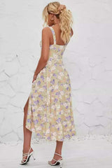 Floral Print Cami Dress with Side Slit - Trendsi - Flyclothing LLC