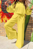 Round Neck Long Sleeve Sweatshirt and Pants Set - Trendsi - Flyclothing LLC