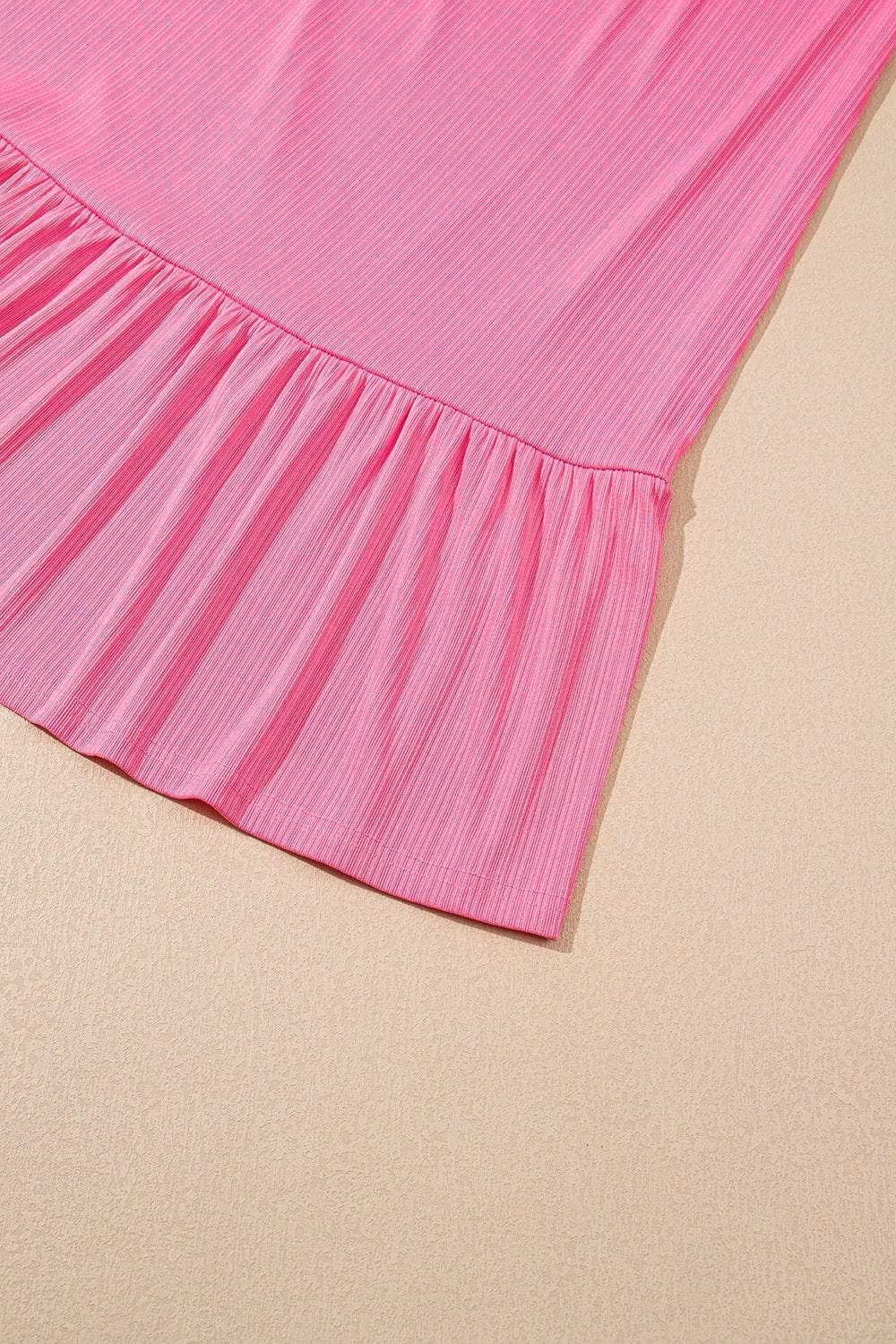 Ruffle Trim Round Neck Top and Drawstring Skirt Set - Trendsi - Flyclothing LLC