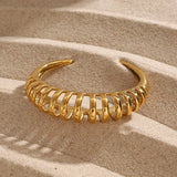 18K Gold-Plated Stainless Steel Cutout Bracelet - Trendsi - Flyclothing LLC