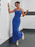 Ribbed Maxi Tank Dress - Trendsi