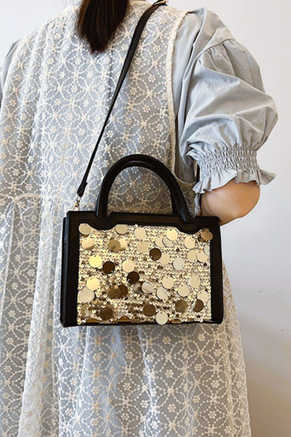 PU Leather Sequin Handbag - Trendsi - Flyclothing LLC