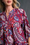 Umgee Mix Paisley Boho Tunic Blouse - Trendsi - Flyclothing LLC