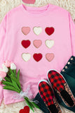 Contrast Heart Long Sleeve Sweatshirt - Trendsi - Flyclothing LLC