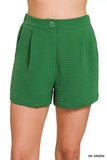 Zenana Woven Airflow Back Elastic Waist Shorts - Trendsi - Flyclothing LLC