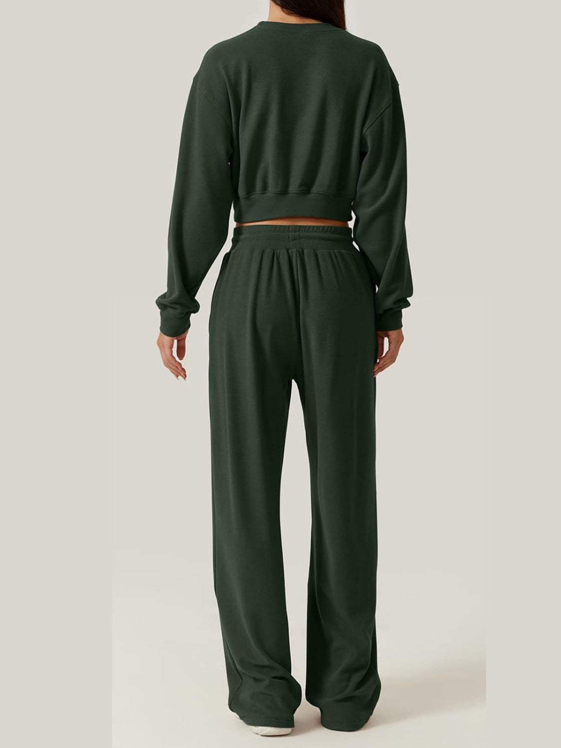 Crisscross Round Neck Top and Drawstring Pants Set - Trendsi - Flyclothing LLC